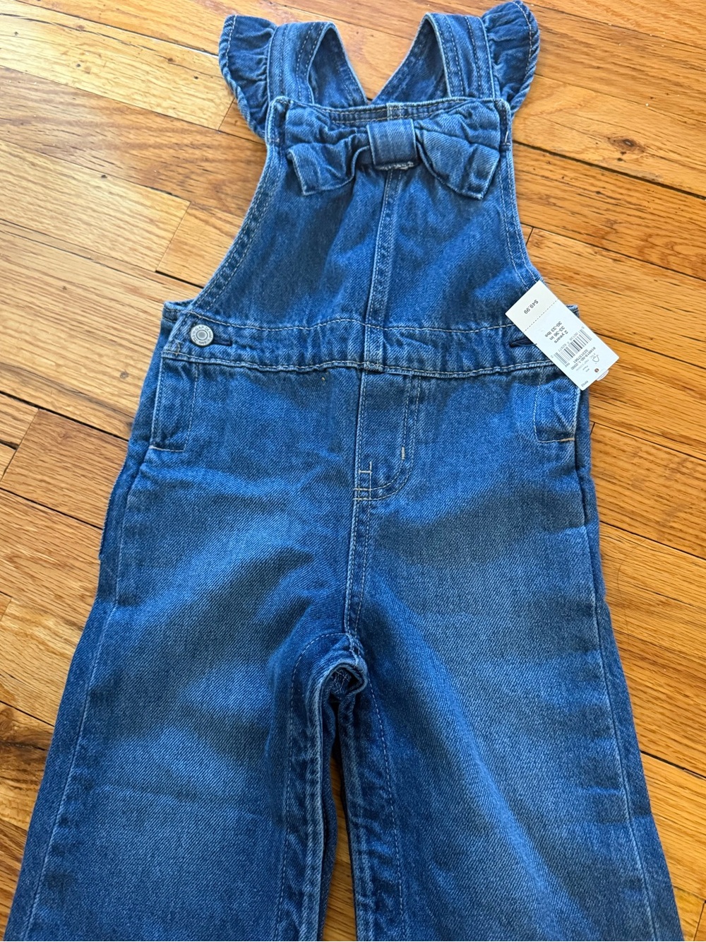 GAP Dark Blue Denim Girls Overalls with Front Bow